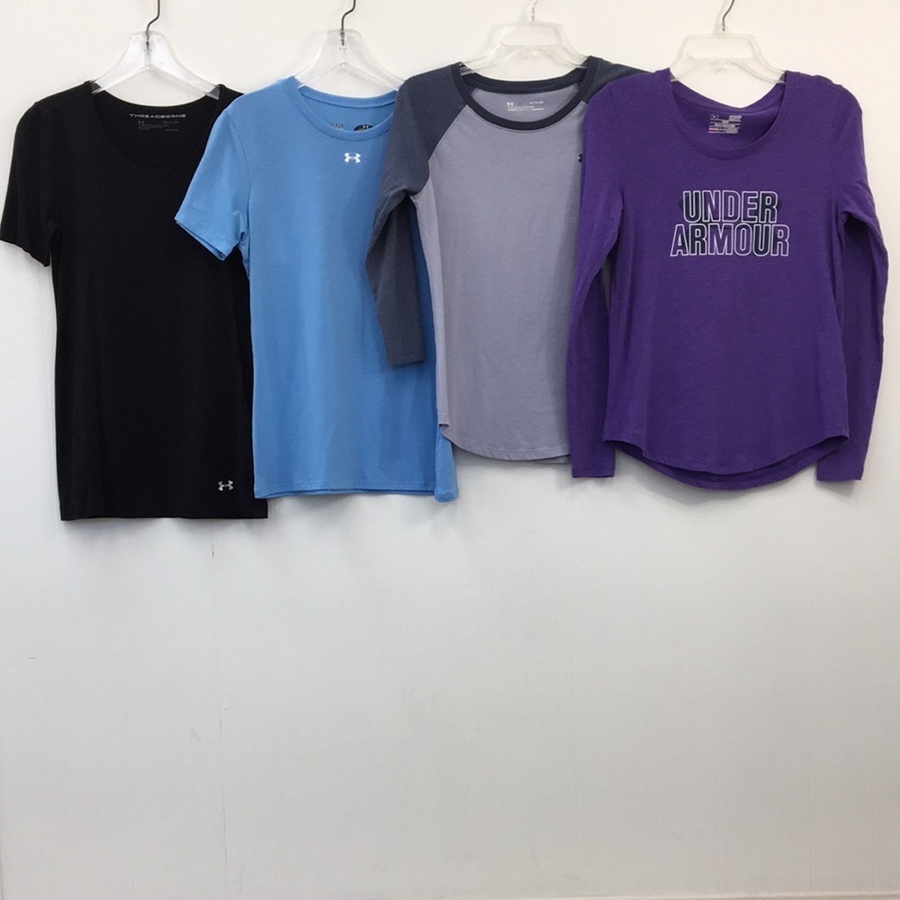 Under Armour Women's Heatgear Shirt Bundle of 4 Size S GREAT Condition
